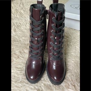 Steve Madden Latch Burgundy Combat Bootie size 6.5
